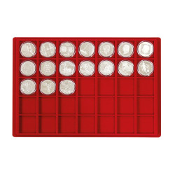 Plateau pour 35 monnaies jusqu'à  39 mm Ø, rouge