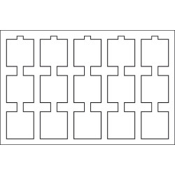 Plateau pour 15 étuis numismatiques 50 x 50 mm, bleu foncé