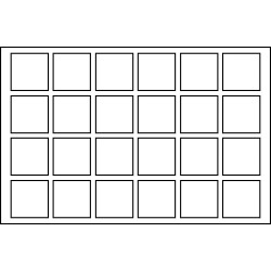 Plateau pour 24 monnaies jusqu'à  45 mm Ø, bleu foncé