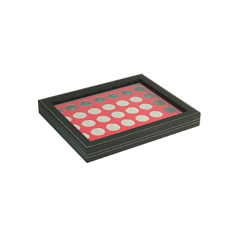 Coffret numismatique NERA M PLUS avec plateau rouge vif à  35 alvéoles ronds pour monnaies Ø 32,5 mm, par ex. pour 20 Euro-10