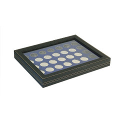 Coffret numismatique NERA M PLUS avec plateau bleu foncé à  35 alvéoles ronds pour monnaies Ø 32,5 mm, par ex. pour 20 Euro-1