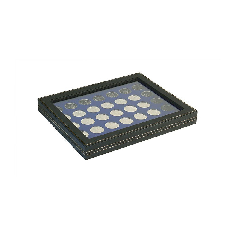 Coffret numismatique NERA M PLUS avec plateau bleu foncé à  35 alvéoles ronds pour monnaies Ø 32,5 mm, par ex. pour 20 Euro-1