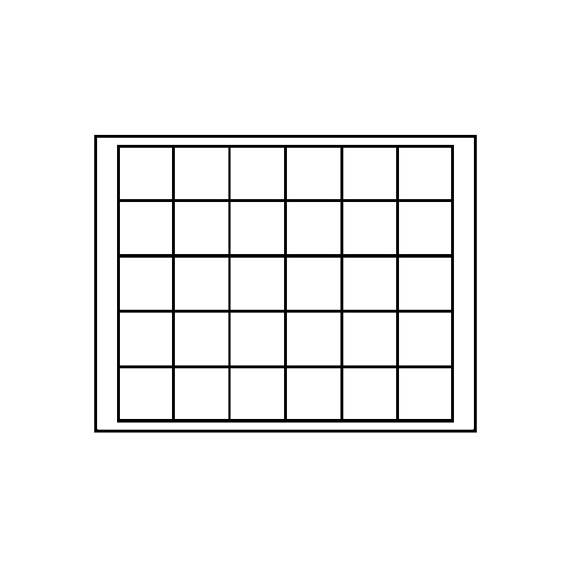 Coffret numismatique NERA M PLUS avec plateau noir à  30 alvéoles carrés pour monnaies/capsules jusqu'à   Ø 38 mm