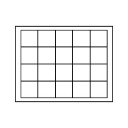 Coffret numismatique NERA M PLUS avec plateau bleu foncé à  20 alvéoles carrés pour monnaies/capsules jusqu'à  Ø 47 mm