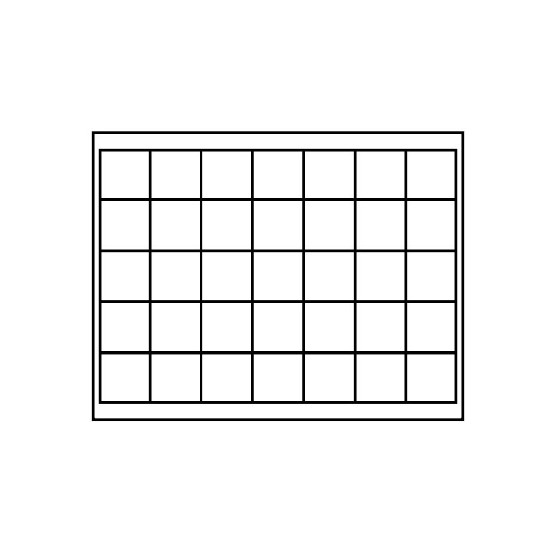 Coffret numismatique NERA M PLUS avec plateau noir à  35 alvéoles carrés pour monnaies/capsules jusqu'à   Ø 36 mm