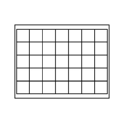 Coffret numismatique NERA M PLUS avec plateau bleu foncé à  35 alvéoles carrés pour monnaies/capsules jusqu'à   Ø 36 mm