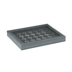 Coffret numismatique NERA M PLUS avec plateau noir à  30 alvéoles ronds pour capsules Ø ext. 39,5 mm, par ex. pour monnaies 2