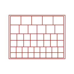 Coffret numismatique NERA M PLUS avec plateau rouge foncé à  45 alvéoles carrés pour monnaies/capsules jusqu'à   Ø 24, 28, 39