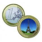 Monument de la République - 1 euro domé en couleur Tour Eiffel