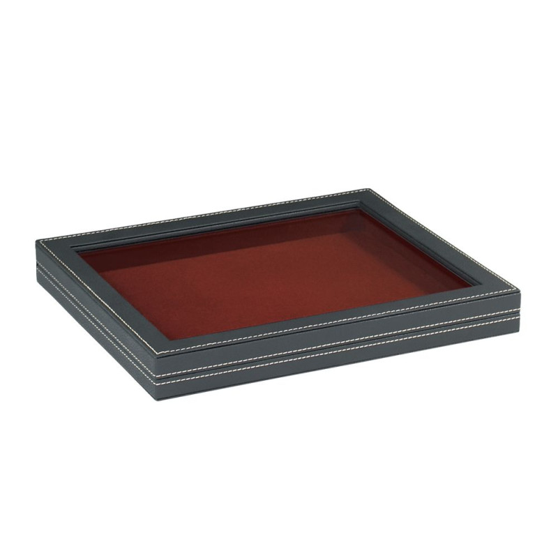 Coffret de collection NERA M avec fenàªtre transparente et plateau rouge foncé à  1 compartiment