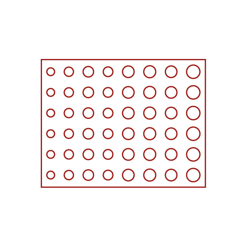 Coffret numismatique NERA M PLUS avec plateau rouge foncé pour 6 séries Euro courantes