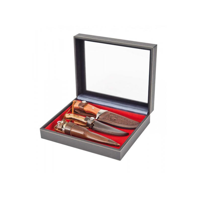 Coffret de collection NERA VARIUS PLUS avec plateau rouge vif sans compartiment, avec fenàªtre.