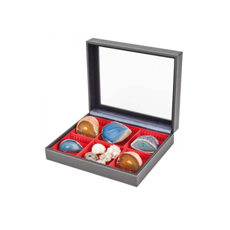 Coffret de collection NERA VARIUS PLUS avec plateau rouge vif à  2 compartiments flexibles, avec fenàªtre