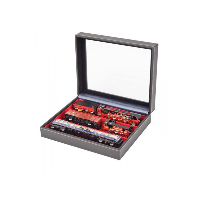 Coffret de collection NERA VARIUS PLUS avec plateau rouge vif à  3 compartiments flexibles, avec fenàªtre