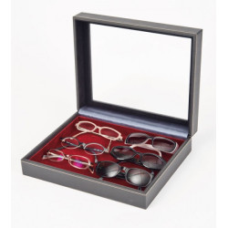 Coffret de collection NERA VARIUS PLUS avec plateau rouge foncé sans compartiment, avec fenàªtre