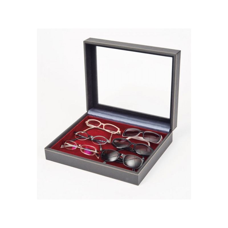 Coffret de collection NERA VARIUS PLUS avec plateau rouge foncé sans compartiment, avec fenàªtre