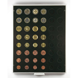 Plateau velours noir pour 6 séries Euro courantes