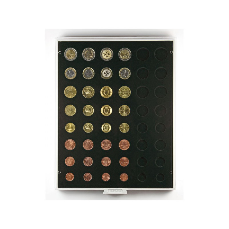 Plateau velours noir pour 6 séries Euro courantes