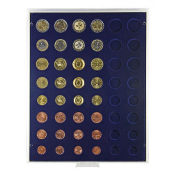 Plateau velours bleu foncé pour 6 séries Euro courantes