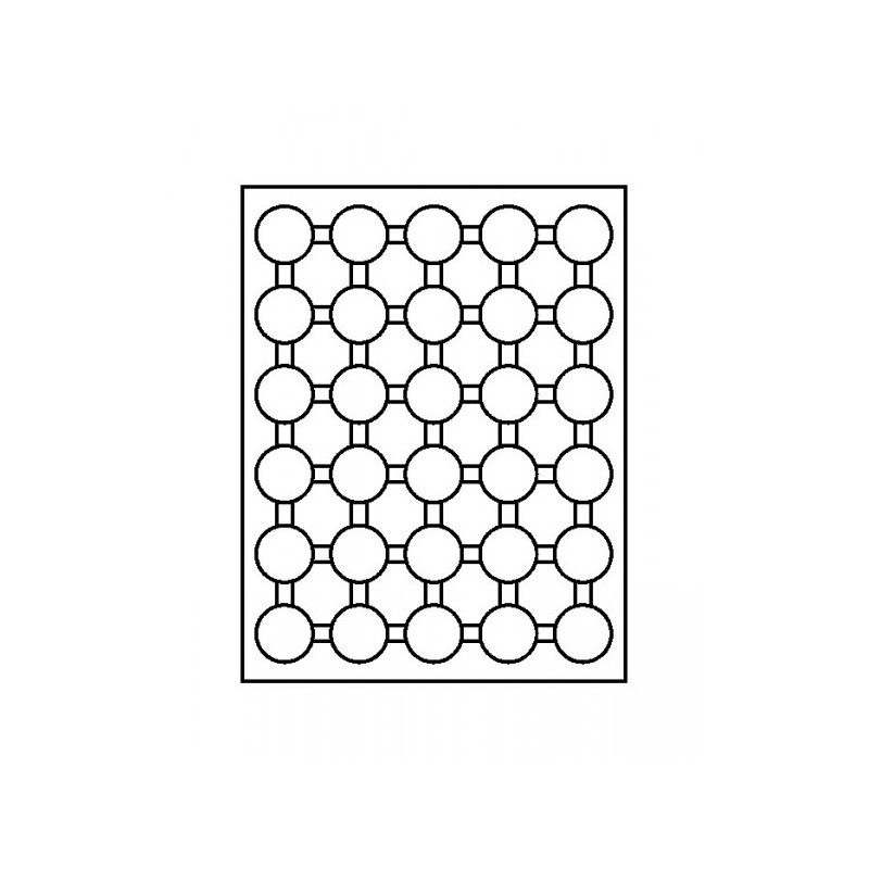 Box monnaies CARBO à  30 alvéoles ronds pour capsules Ø ext. 37,5 mm, par ex. pour 20 Euro-/10 Euro Argent Allemagne BE sous