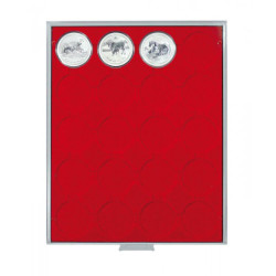 Plateau velours rouge vif pour 20 pièces 1 Once Argent LUNAR II sous capsules capsules d'origine