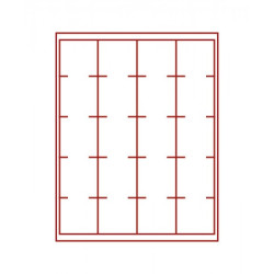 Plateau velours rouge foncé à  20 alvéoles carrés pour Inletts box monnaies LINDNER 51x51 mm