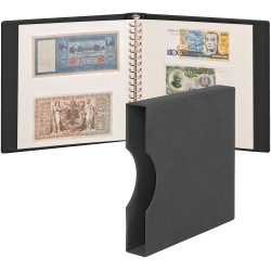 LINDNER Album pour billets banque (avec intercalaires blancs) avec boitier - noir
