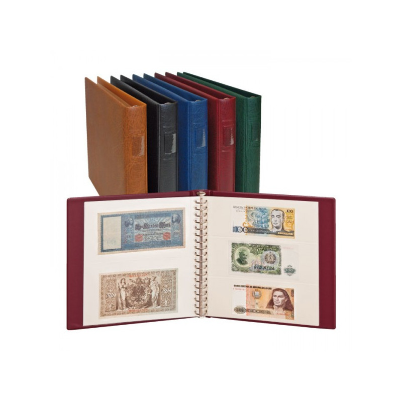 LINDNER Album pour billets banque (avec intercalaires blancs)-noir
