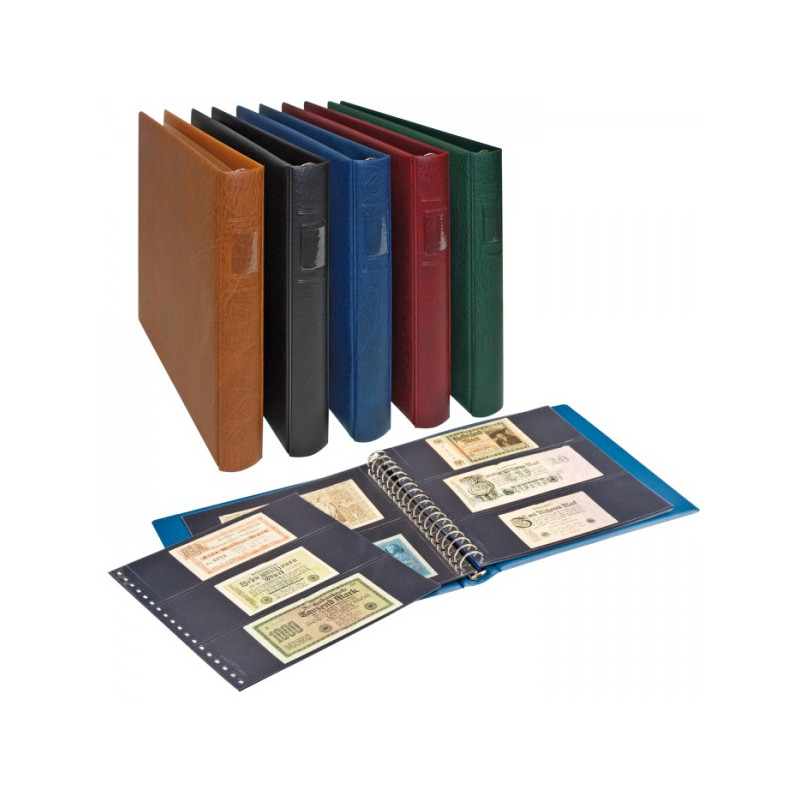 LINDNER Album pour billets banque (avec intercalaires noirs)-vert