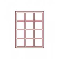 Plateau en velours FUMÉ  à  12 alvéoles carrés  66 x 66 mm pour monnaies/médailles et autres objets de collection