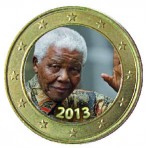Nelson Mandela 'Le Salut' 2013 - 1 euro domé en couleur