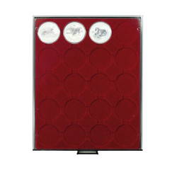 Plateau velours rouge foncé pour 20 pièces 1 Once Argent LUNAR II sous capsules capsules d'origine