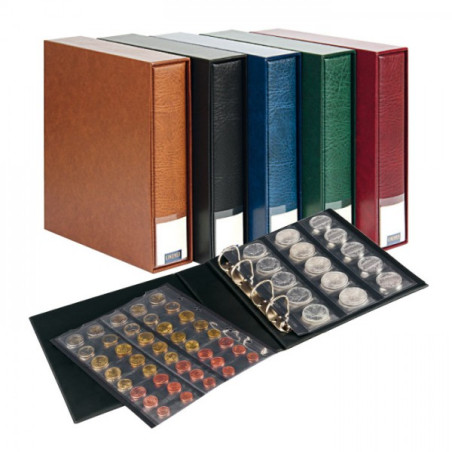 Album numismatique PUBLICA M avec 10 feuilles-bordeaux