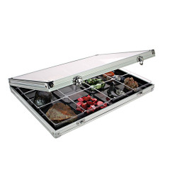 Vitrine de collection ALU avec 12 compartiments 87 x 90 mm