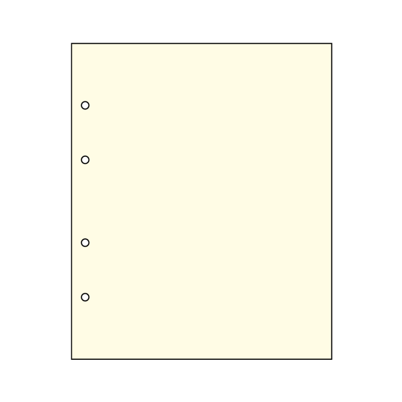 Feuilles neutres au format 210mm x 255mm avec perforation 4 trous, paquet de 10