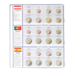 Feuille pré-imprimée EURO COLLECTION pour séries Euro courantes Autriche/Portugal/Espagne