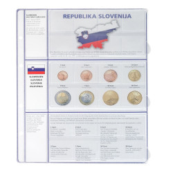 Feuille pré-imprimée EURO COLLECTION pour 3 séries Euro courantes Slovénie