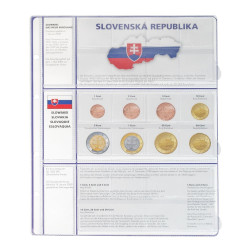 Feuille pré-imprimée EURO COLLECTION pour 3 séries Euro courantes Slovaquie