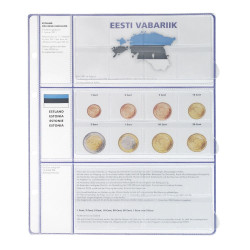 Feuille pré-imprimée EURO COLLECTION pour 3 séries Euro courantes Estonie