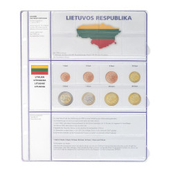 Feuille pré-imprimée EURO COLLECTION pour 3 séries Euro courantes Lituanie