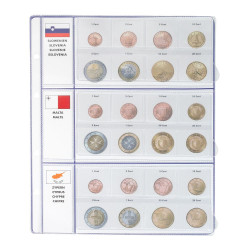 Feuille pré-imprimée EURO COLLECTION pour séries Euro courantes Slovénie/Malte/Chypre
