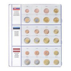 Feuille pré-imprimée EURO COLLECTION pour séries Euro courantes Slovaquie/Estonie/Lettonie
