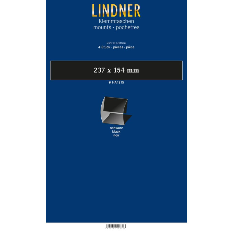 Klemmfix-Bandes pour blocs, 237 x 154 mm, noir, 4 pièce, ouverture médiane