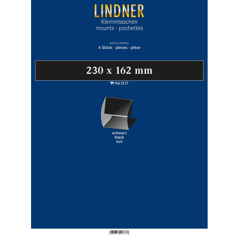 Klemmfix-Bandes pour blocs, 230 x 162 mm, noir,	4 pièce, ouverture médiane