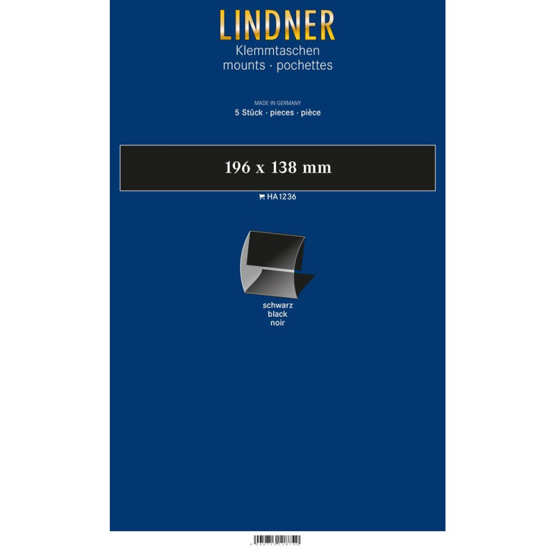 Klemmfix-Bandes pour blocs	196 x 138 mm, noir, 5 pièce, ouverture médiane