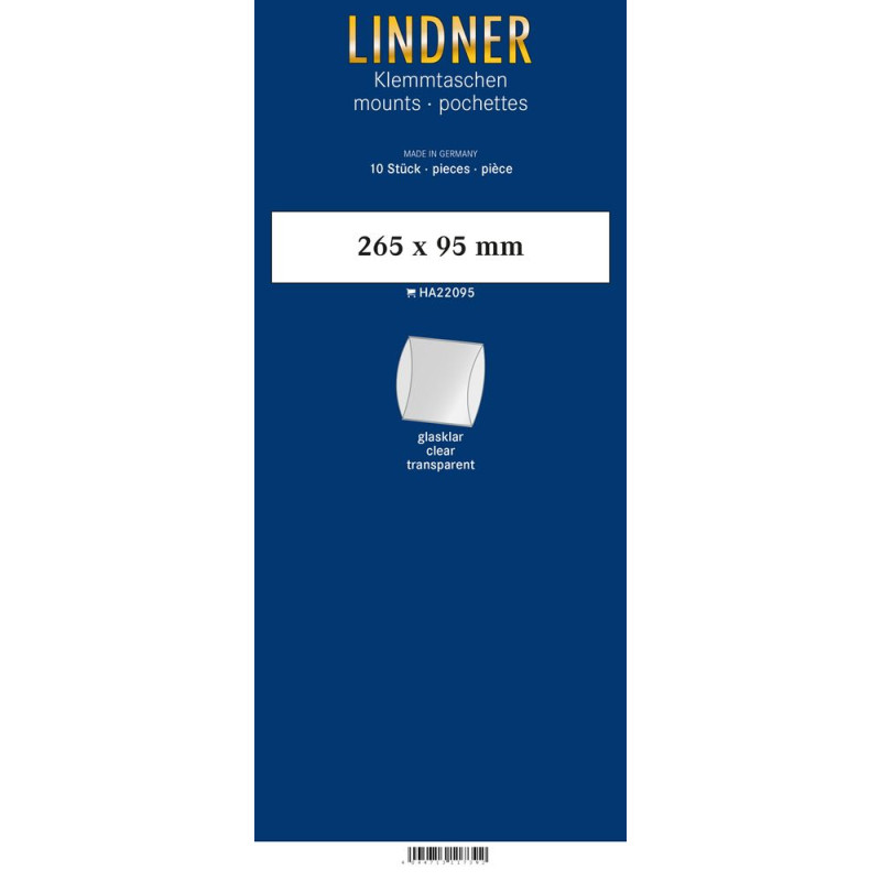 Bandes, format super long (SL), 265 x 95 mm, transparent, paquet de 10, deux soudures