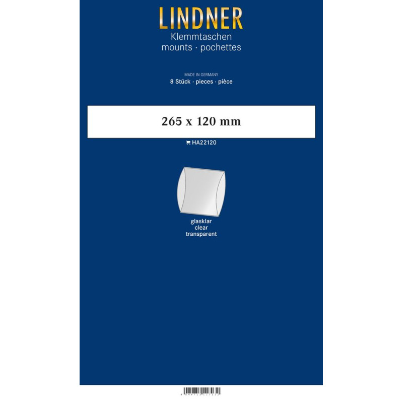 Bandes, format super long (SL), 265 x 120 mm, transparent, paquet de 8, deux soudures