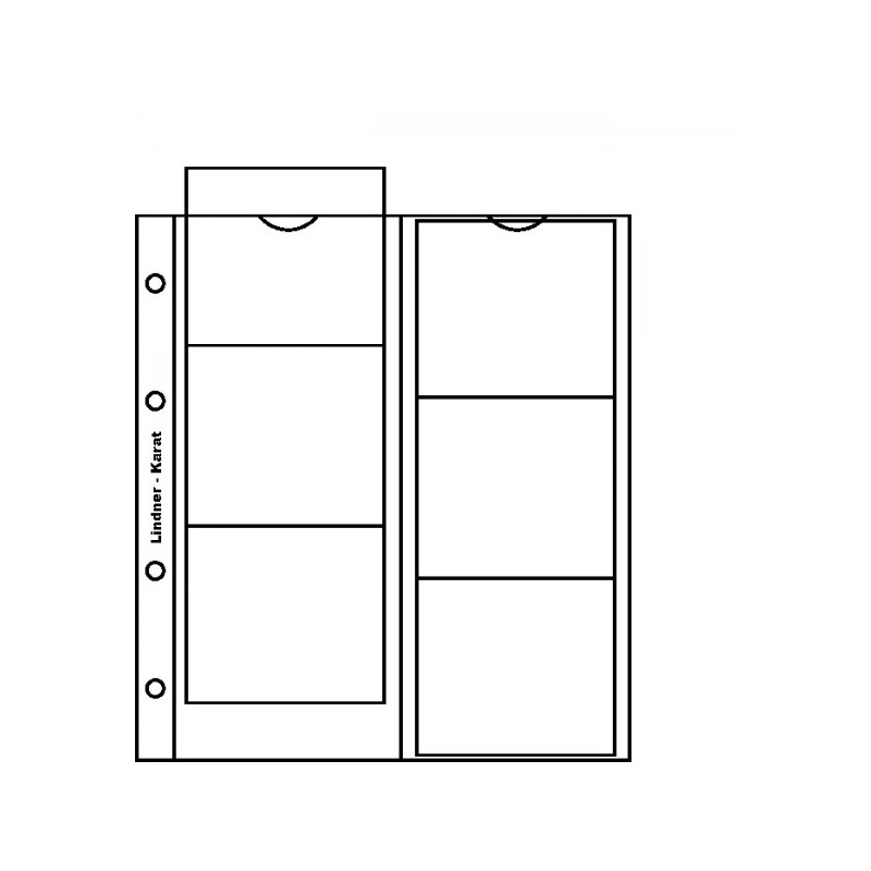 Feuilles numismatiques karat pour 6 monnaies PP (case de 75 x 65 mm), avec intercalaire blanc, paquet de 5
