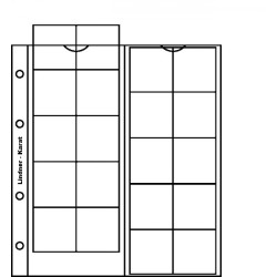 Feuilles numismatiques karat pour 20 monnaies jusqu€™à  38 mm Ø, avec intercalaire blanc, paquet de 5
