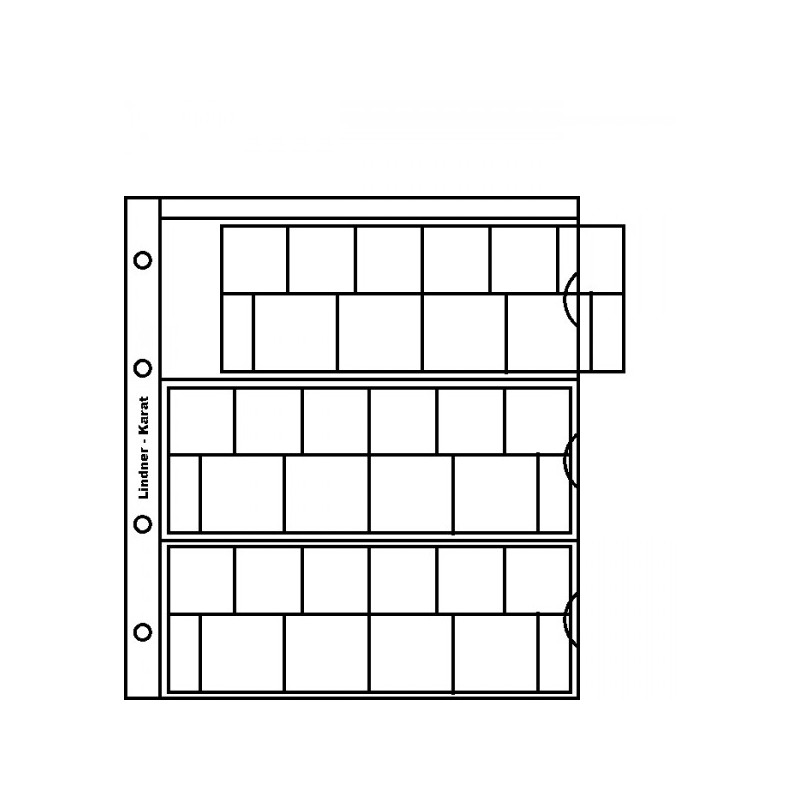 Feuilles numismatiques karat pour séries Euro, avec intercalaire pré-imprimé neutre en blanc,  paquet de 5